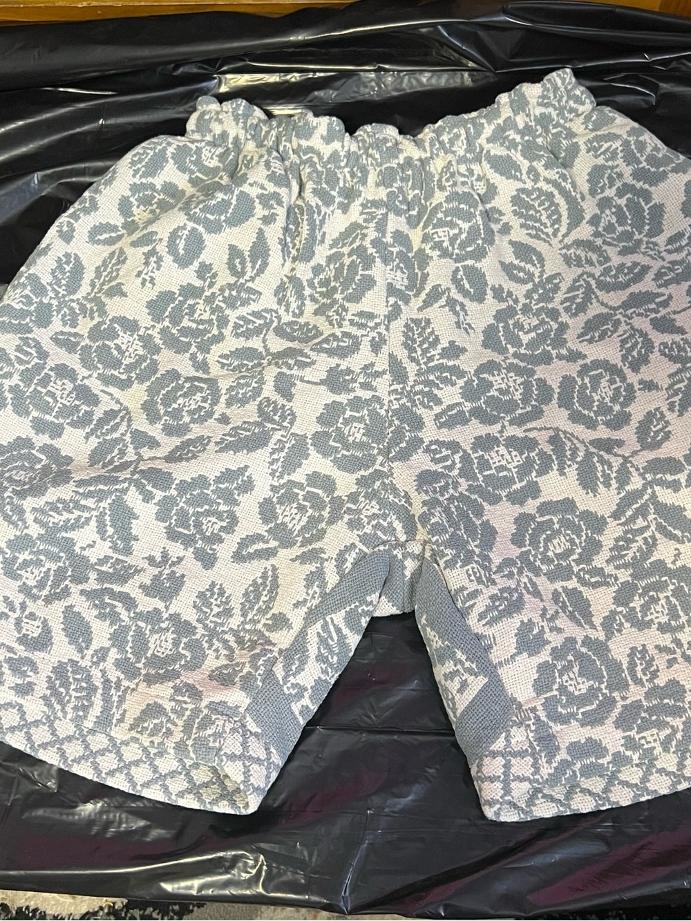 Handmade Light Gray Floral Jacquard Women’s Shorts